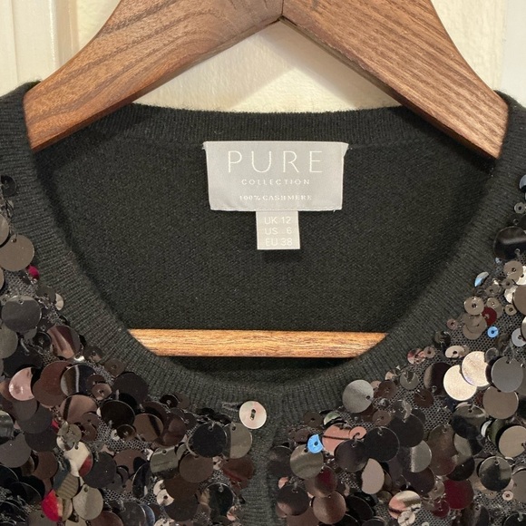 Pure Cashmere Collection. Gorgeous soft black cashmere and fun large sequins - Picture 5 of 6